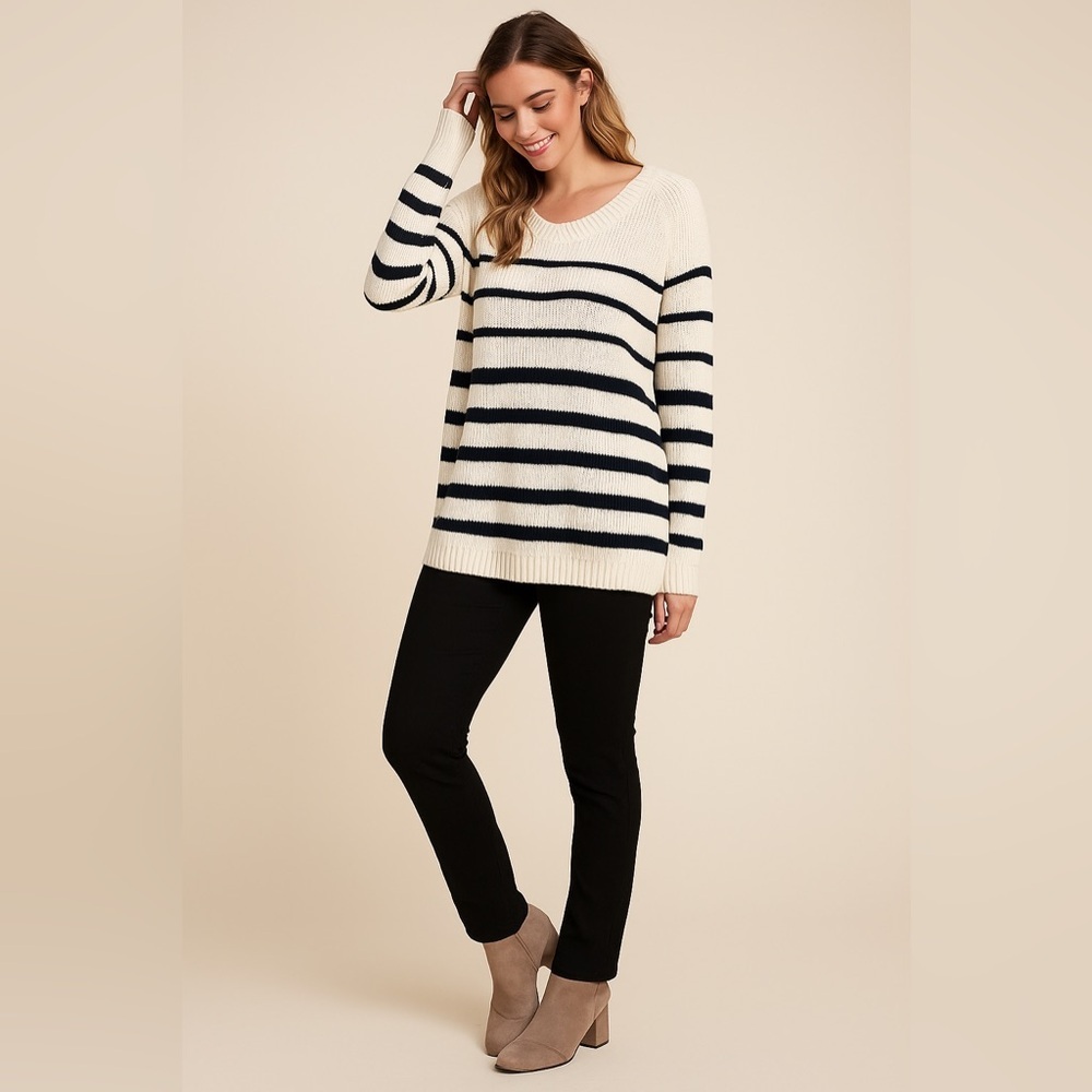 Talbots Cream Ribbed Sweatshirt - Picture 11 of 12